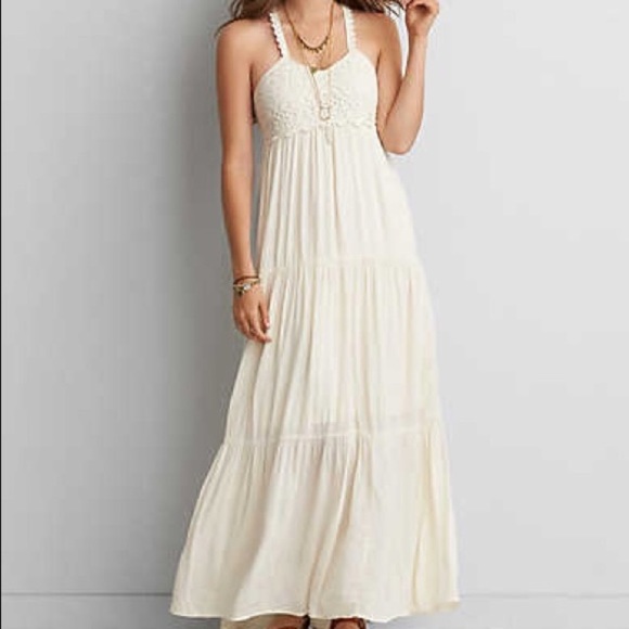 white crochet top maxi dress